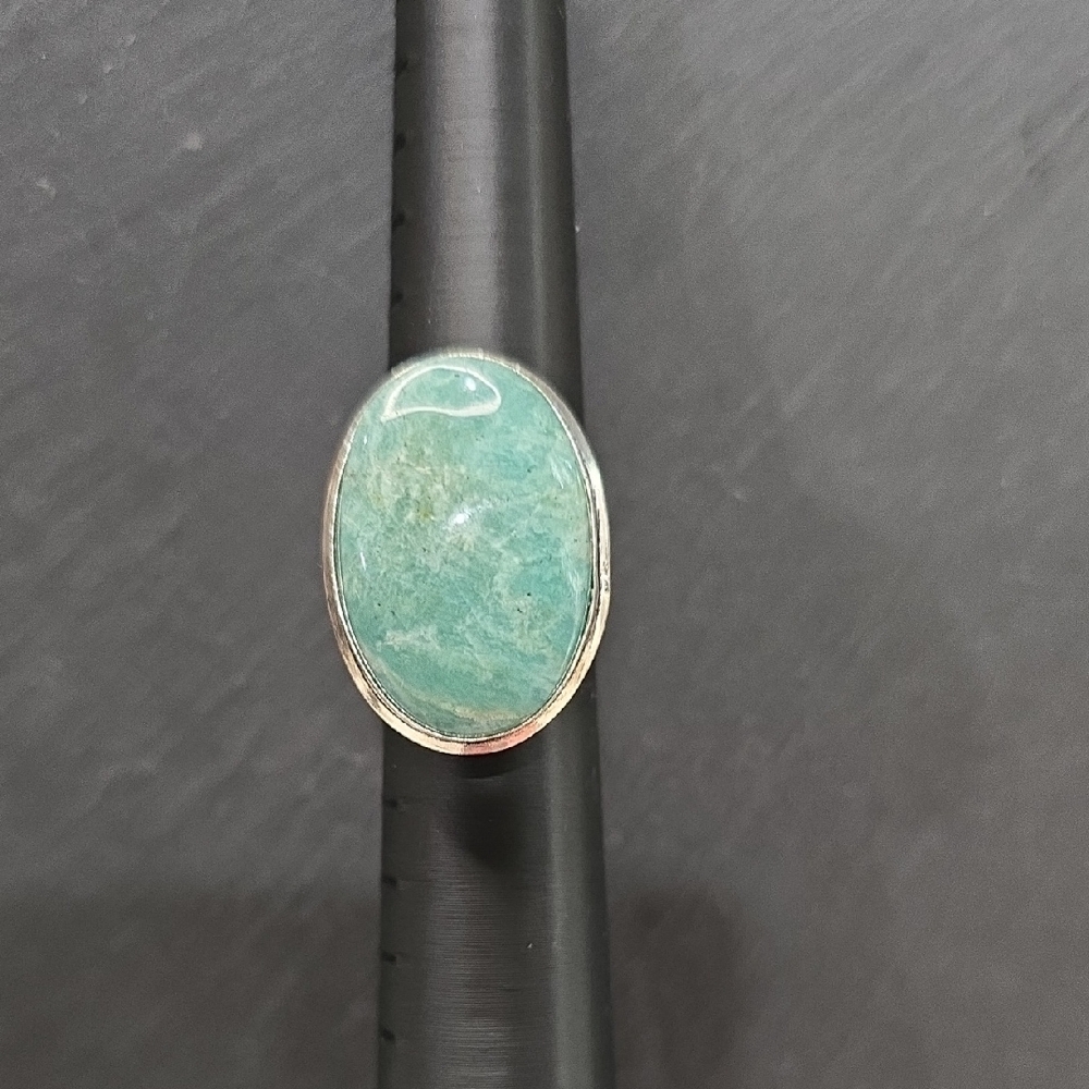 Sterling Silver .925 and Amazonite Stone Ring, Size 7, NWT